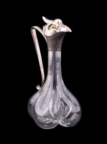 VICTORIAN NOVELTY BIRD-FORM SILVER MOUNTED CRUET