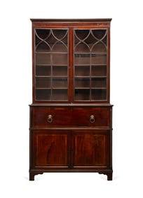 19TH C. GEORGIAN MAHOGANY SECRETAIRE CABINET