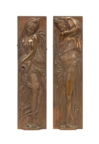 PAIR OF F. BARBEDIENNE FIGURAL WALL PLAQUES