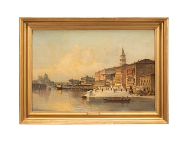 KARL KAUFMAN, VENETIAN GRAND CANAL SCENE, O/C 1897