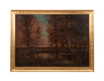 FRANKLIN DE HAVEN, FALL LANDSCAPE, OIL ON CANVAS