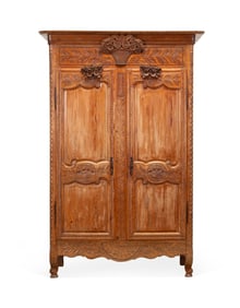 18TH / 19TH C. PROVINCIAL LOUIS XV PINE ARMOIRE
