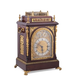 ENGLISH VICTORIAN TRIPLE FUSEE BRACKET CLOCK
