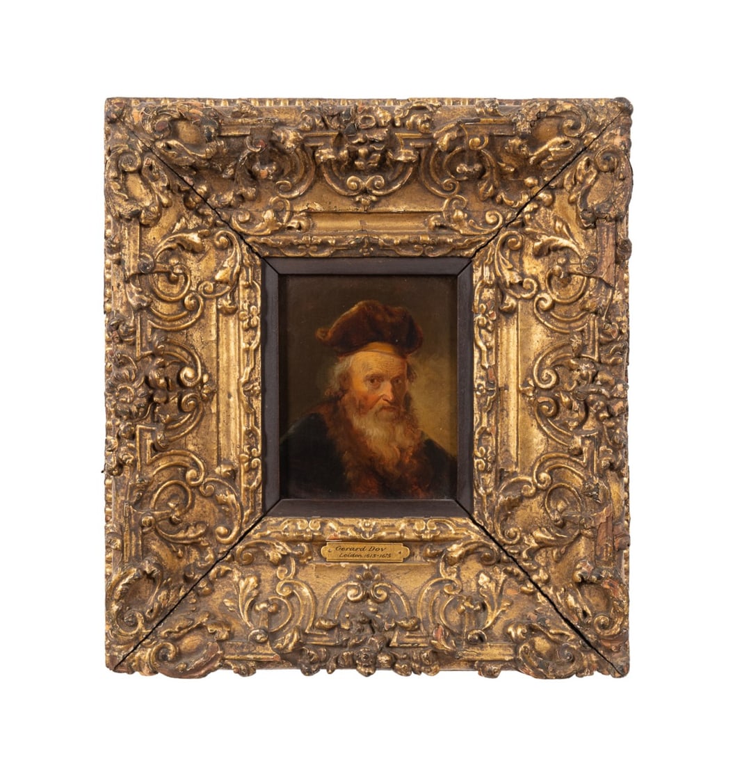 GERARD DOU GILT FRAMED SMALL PORTRAIT