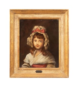 FRENCH SCHOOL OIL PORTRAIT OF YOUNG GIRL