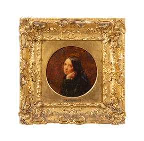 HENRY LE JEUNE, DARK HAIRED WOMAN, OIL ON WOOD