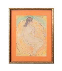 JULES PASCIN, BACK OF NUDE WOMAN, WC/P