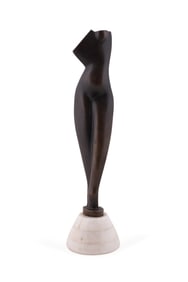 "FLAT TORSO" PATINATED BRONZE, AFTER ARCHIPENKO