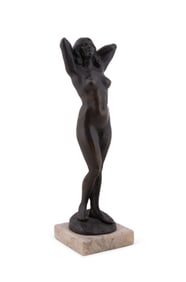 GYULA MAUGSH, STANDING FEMALE NUDE, BRONZE