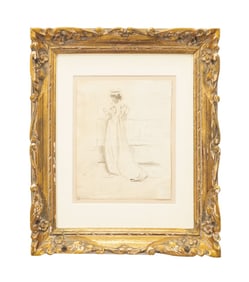 MANNER OF MARY CASSATT, PENCIL SKETCH OF WOMAN