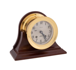 CHELSEA 4" BRASS TIFFANY AND CO. SHIPS BELL CLOCK