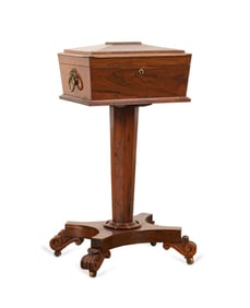 19TH C. WILLIAM IV ROSEWOOD TEAPOY