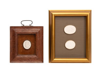 TWO FRAMED GRAND TOUR TYPE INTAGLIO GROUPINGS