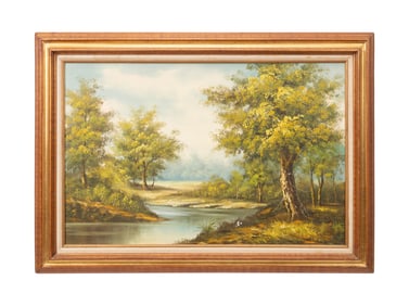 EUGENE KINGMAN, FOREST RIVER LANDSCAPE, O/C