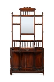VICTORIAN/EDWARDIAN MAHOGANY HALL TREE, C. 1900