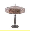 HANDEL TABLE LAMP WITH SLAG GLASS SHADE