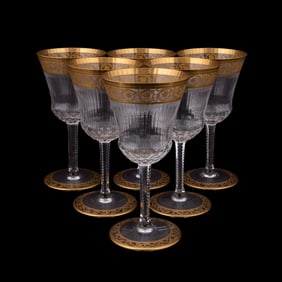 SIX ST. LOUIS 'THISTLE" BURGUNDY WINE GLASSES