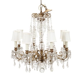 REGENCY STYLE 8-LIGHT CRYSTAL CHANDELIER