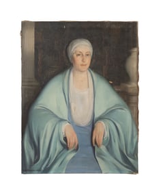 G.B. TROCCOLI, PIOUS LADY IN BLUE, O/C 1929