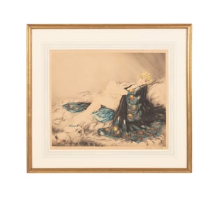 LOUIS ICART 'LA ROBE DE CHINE' COLOR ETCHING