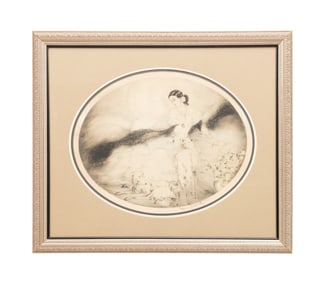 LOUIS ICART 'LADY OF THE CAMELIAS' ETCHING, 1927