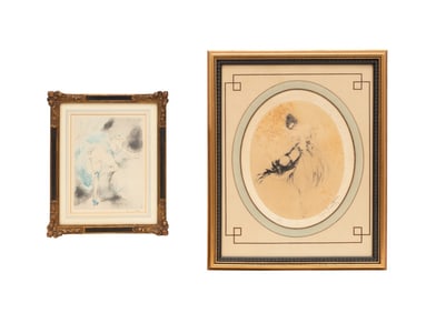 LOUIS ICART, TWO SMALL FIGURAL ETCHINGS