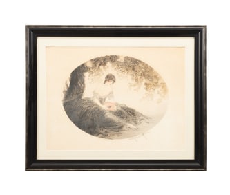 LOUIS ICART 'LITTLE PRISONER' FIGURAL ETCHING 1924