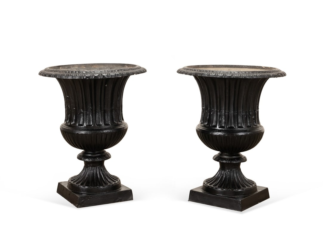 PAIR OF NEOCLASSICAL STYLE GARDEN URNS (1 of 5)