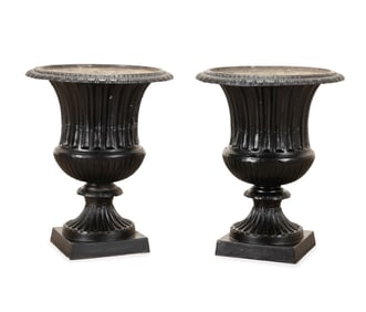 PAIR OF NEOCLASSICAL STYLE GARDEN URNS