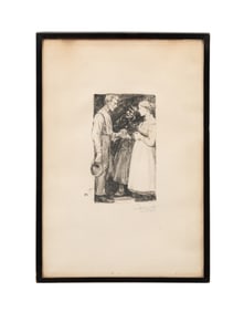 HEINRICH WOLFF 'THE RETURNEE' 1920 LITHOGRAPH