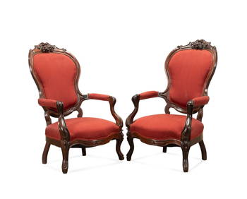 PAIR OF ROCOCO REVIVAL ROSEWOOD ARMCHAIRS (1 of 6)