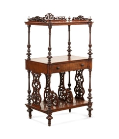 WILLIAM IV / VICTORIAN BURL WALNUT MUSIC STAND