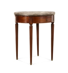 20TH C. LOUIS XVI STYLE MAHOGANY BOUILLOTTE TABLE