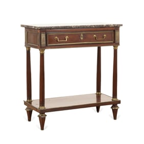 19TH C. LOUIS XVI MAHOGANY CONSOLE DESSERTE