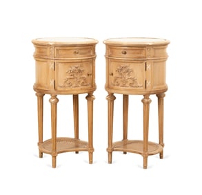 PAIR OF LOUIS XVI STYLE BEDSIDE CABINETS