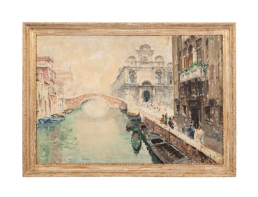 VENETIAN GRAND CANAL SCENE OIL PAINTING, SIGNED