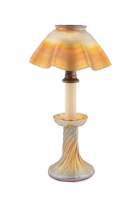 FAVRILE GOLD GLASS CANDLESTICK LAMP
