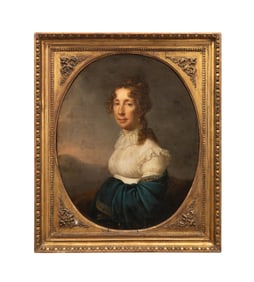 19TH C. AUSTRIAN SCHOOL OVAL PORTRAIT OF A LADY