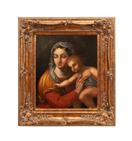 20TH C. MADONNA & CHILD, MANNER ANDREA DEL SARTO