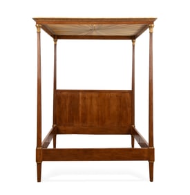 BALTIC STYLE NEOCLASSICAL PARCEL GILT QUEEN BED