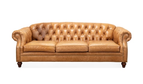 HANCOCK & MOORE CHESTERFIELD LEATHER SOFA