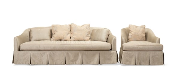 BARBARA BARRY FOR BAKER FURNITURE SOFA AND CHAIR