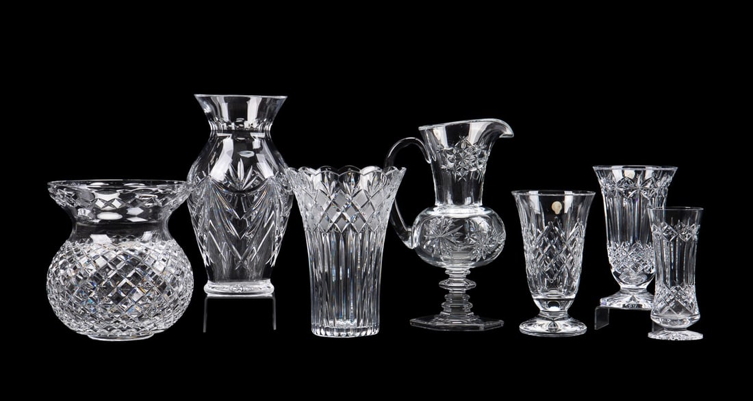 WATERFORD CRYSTAL VASES AND PITCHER (1 of 18)