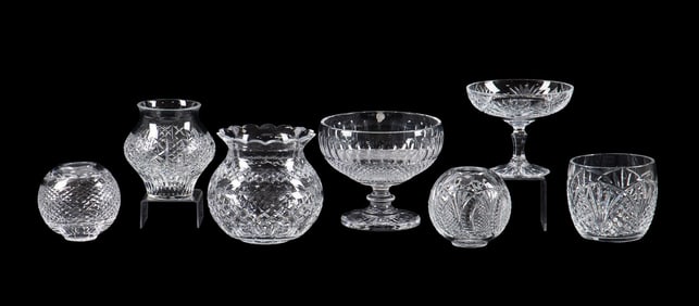 7 PIECES OF WATERFORD CRYSTAL TABLE ARTICLES