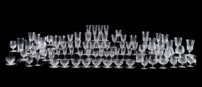 90 PIECE WATERFORD CRYSTAL 'LISMORE' STEMWARE SET