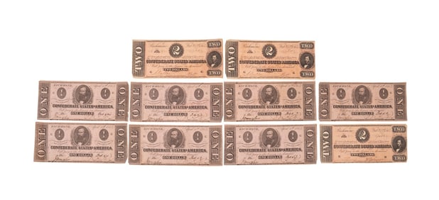 CONFEDERATE CURRENCY MOST CONSECUTIVE NUMBERED