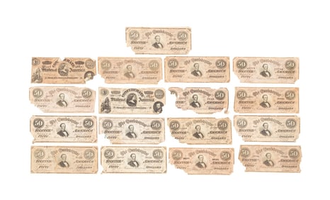 CONFEDERATE STATES OF AMERICA CURRENCY GROUP OF 17