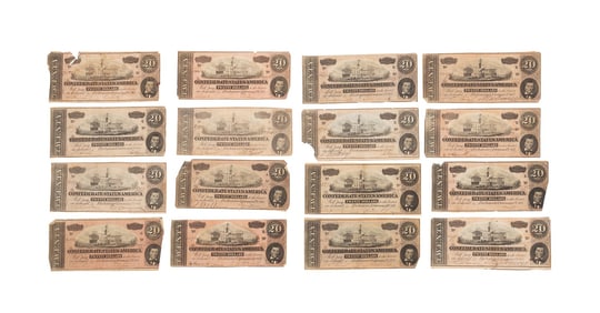 CONFEDERATE STATES OF AMERICA CURRENCY GROUP OF 16