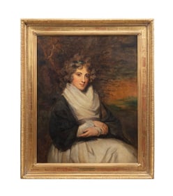 FRENCH SCHOOL PORTRAIT OF A LADY OIL ON CANVAS