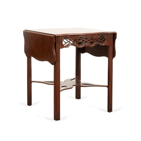 BAKER CHIPPENDALE STYLE DROP LEAF MAHOGANY TABLE